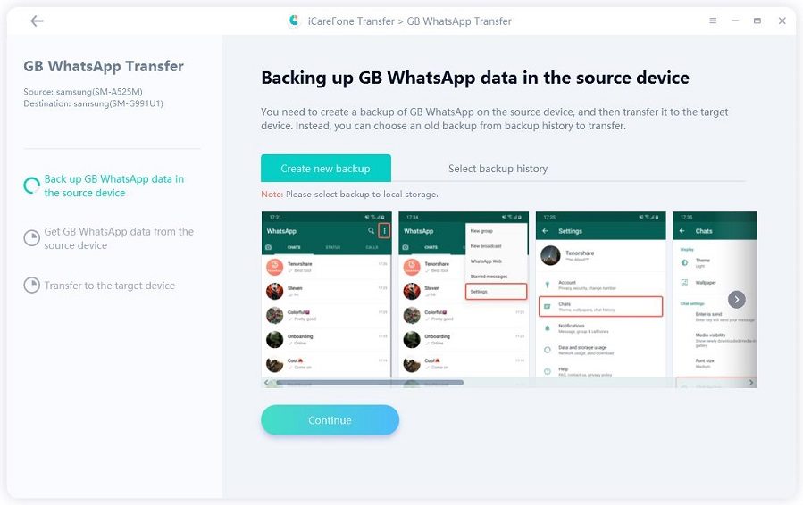 transfer Android GB WhatsApp to Android WhatsApp