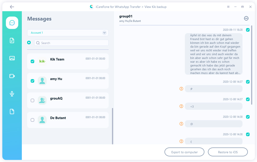 Kik-Daten exportieren - guide