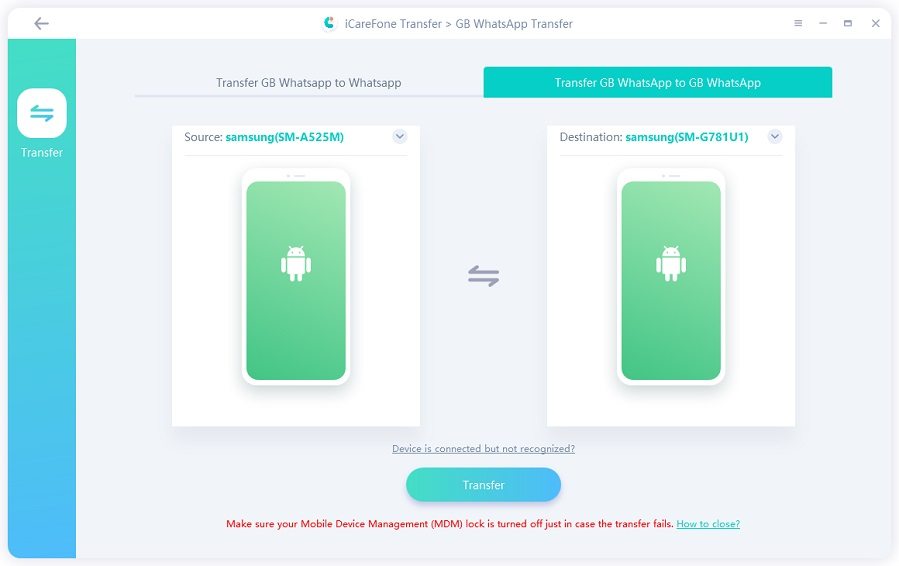 transfer Android GB WhatsApp to Android GB WhatsApp
