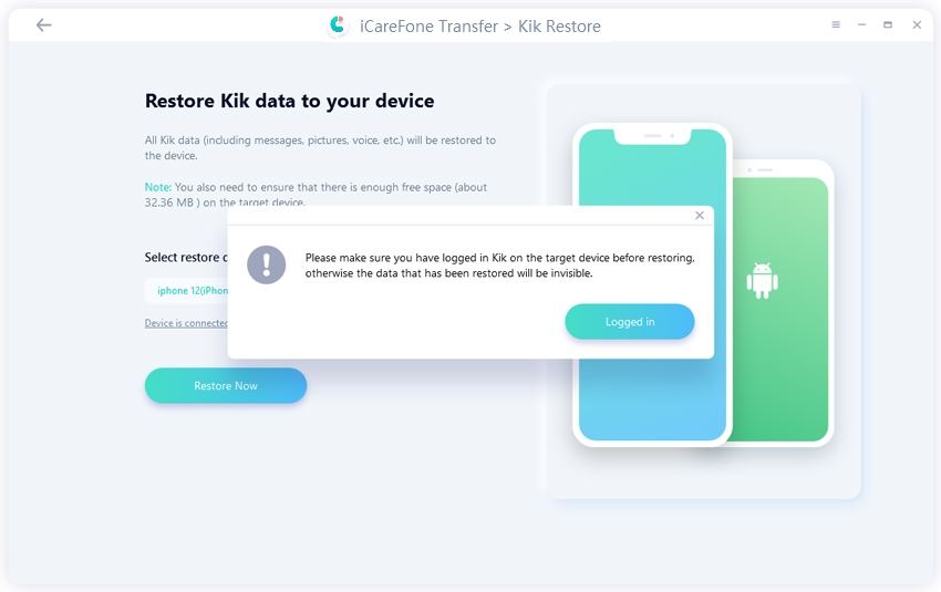 Vor der Wiederherstellung im Kik-Konto angemeldet- guide