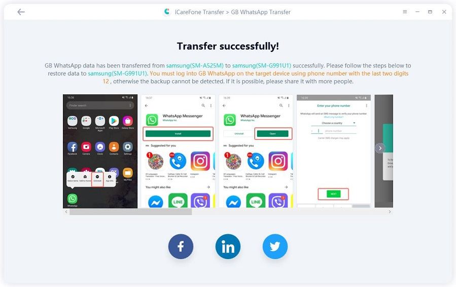 transfer Android GB WhatsApp to Android WhatsApp