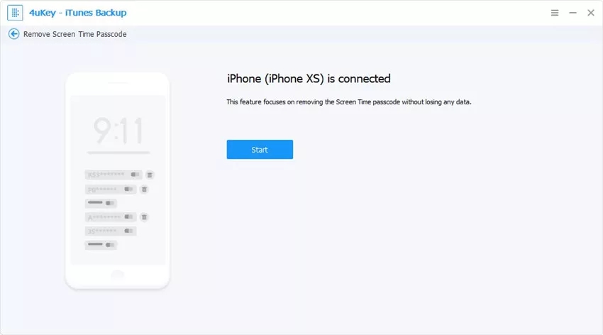start - 4ukey itunes backup