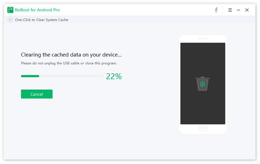 Tenorshare ReiBoot for Android is clearing system cache for android - guide