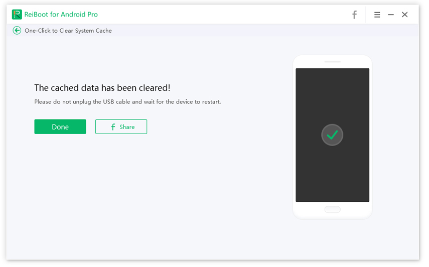 Tenorshare ReiBoot for Android cleared system cache successfully - guide