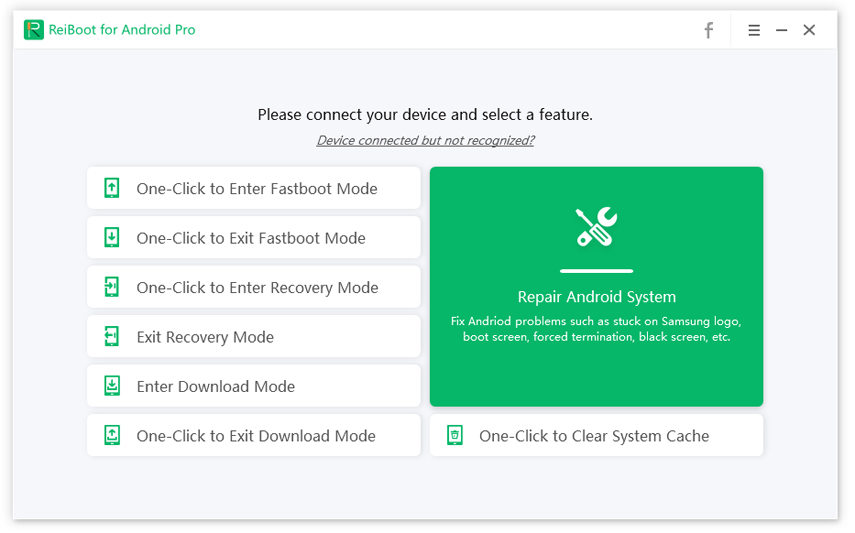 one click to exit download mode on tenorshare reiboot for android