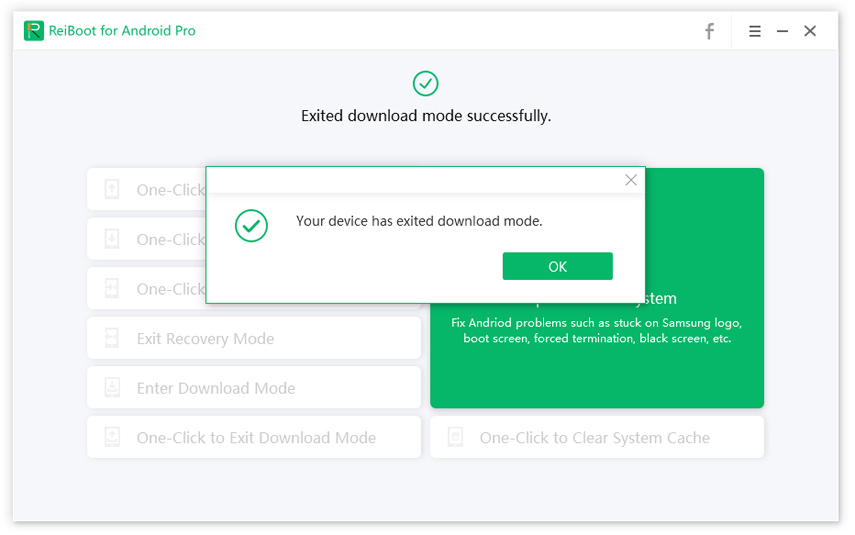 your device has exited download mode successfully on tenorshare reiboot for android - guide