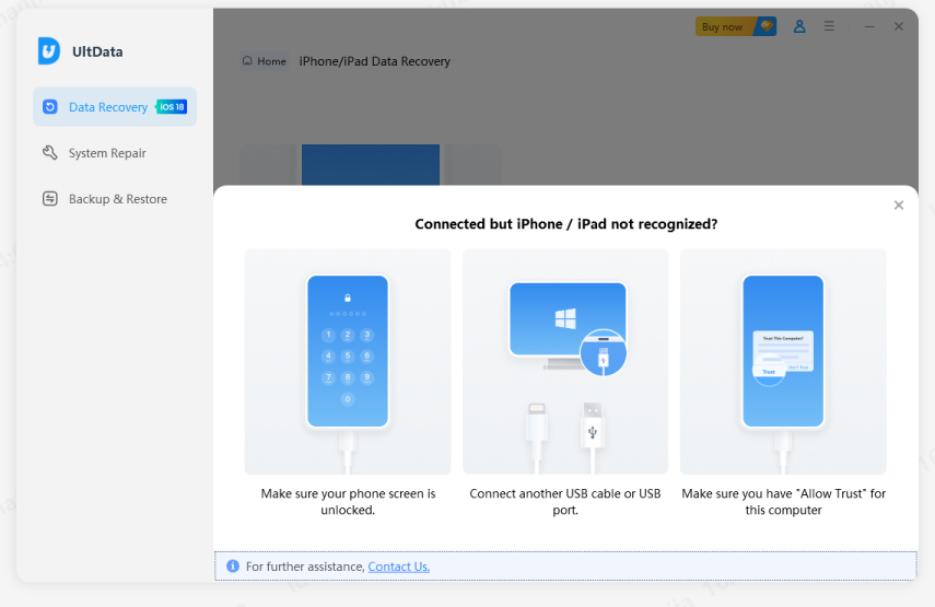 get iphone out of recovery mode with UltData