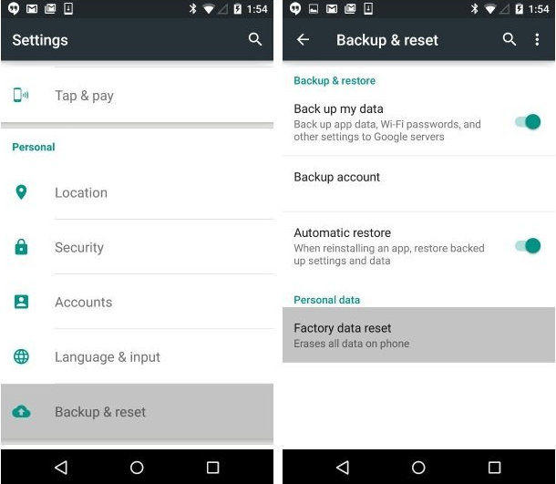 Samsung Telefon über das Menü auf die Werkseinstellungen zurücksetzen