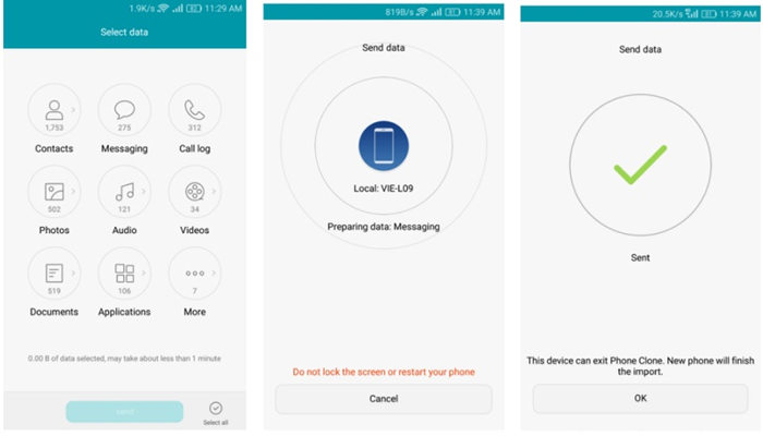 wie man Daten von Samsung auf Huawei Telefon überträgt