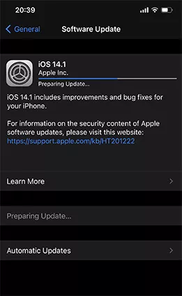 ios 15 preparing update stuck