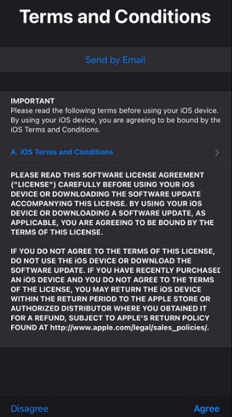 stuck on terms and conditions
