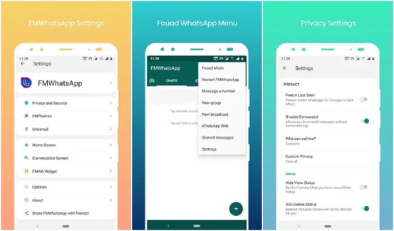 screenshots of fmwhatsapp latest version