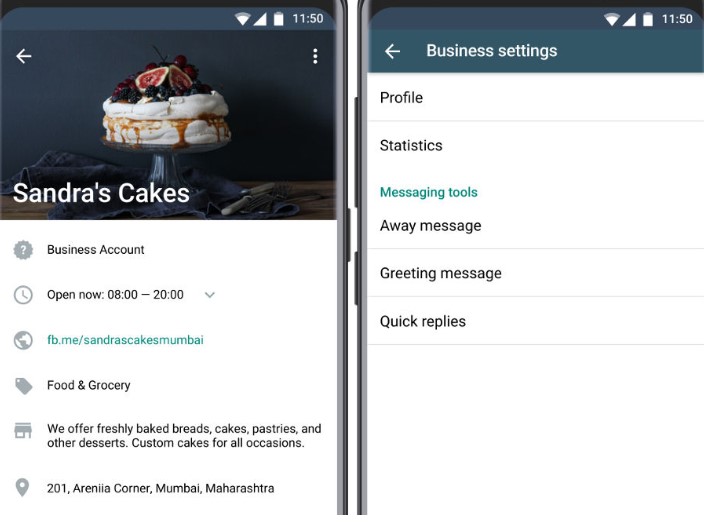 whatsapp business account