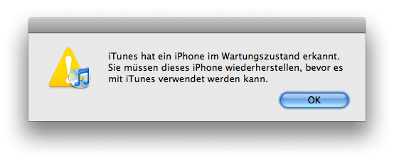 iphone im wartungszustand haengen