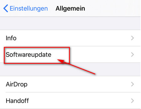 software update überprüfen