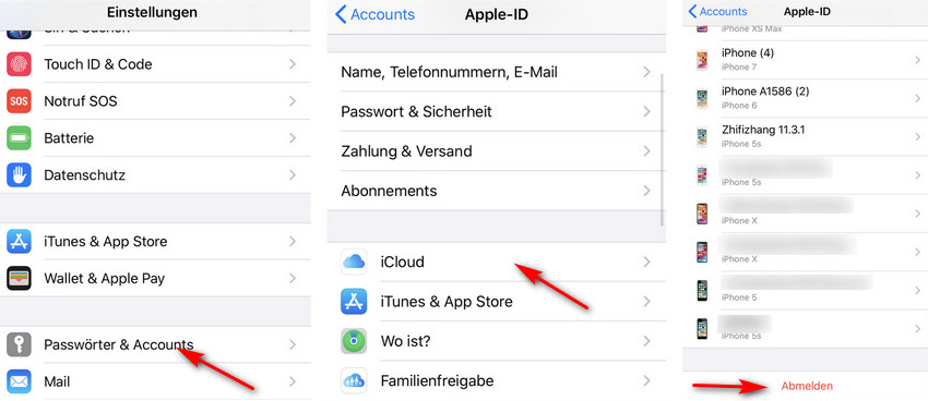 icloud account abmelden