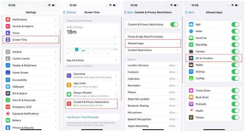 iphone dictation not working on ios 16 - remove restriction for siri and dictation