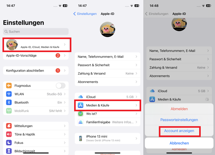 view apple id