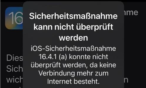 Sicherheitsmaßnahme kann nicht überprüft werden