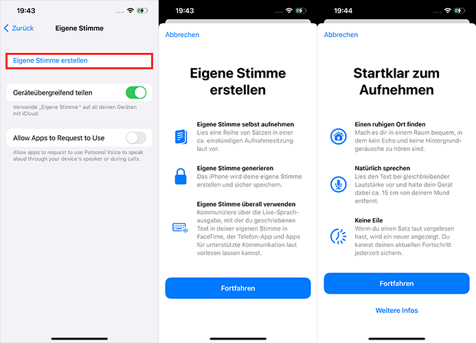 eigene stimme erstellen