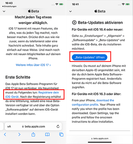 iOS 17 Public Beta Profile Download