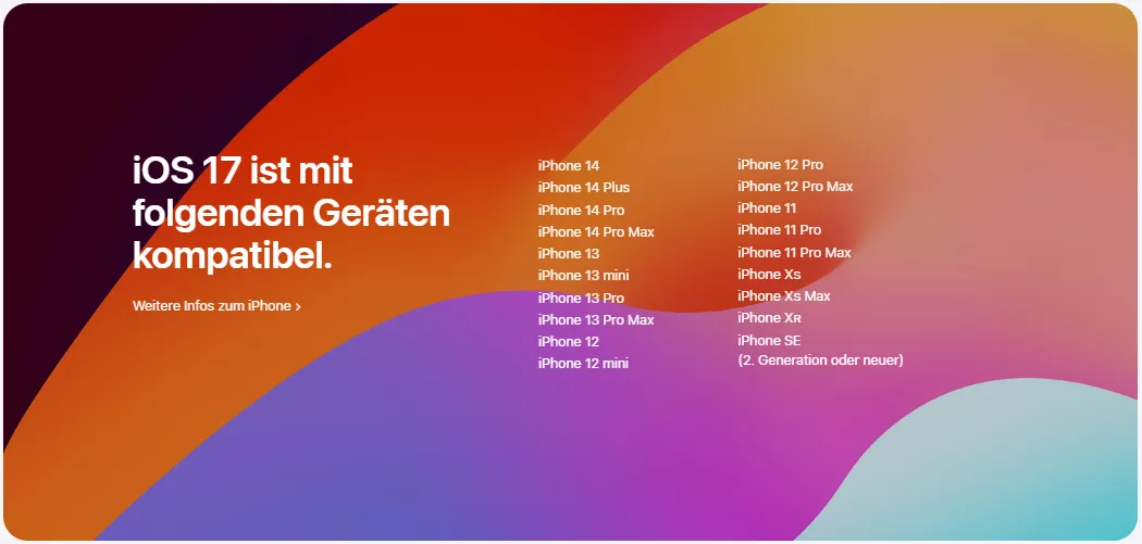 ios 17 Suche nach Updates fehlgeschlagen