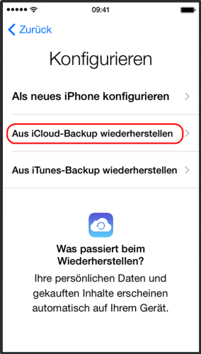 aus icould backup wiederherstellen