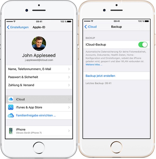 kontakte sichern mit icloud