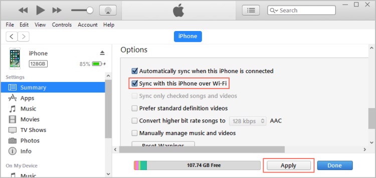 Synchronisierung durch Wifi