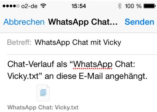 whatsapp chat per mail speichern