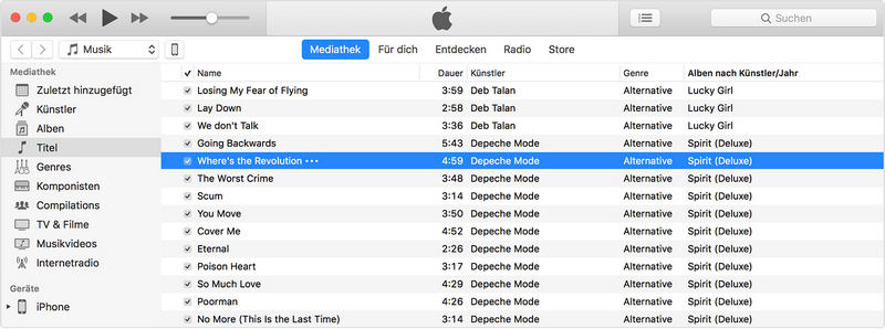 musik von itunes auf iphone