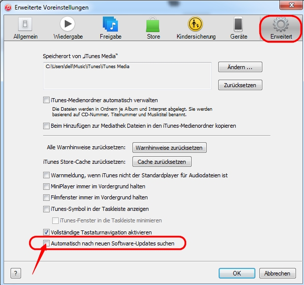 automatisch update deaktivieren