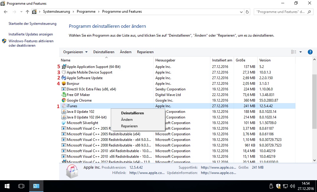 itunes deinstallieren