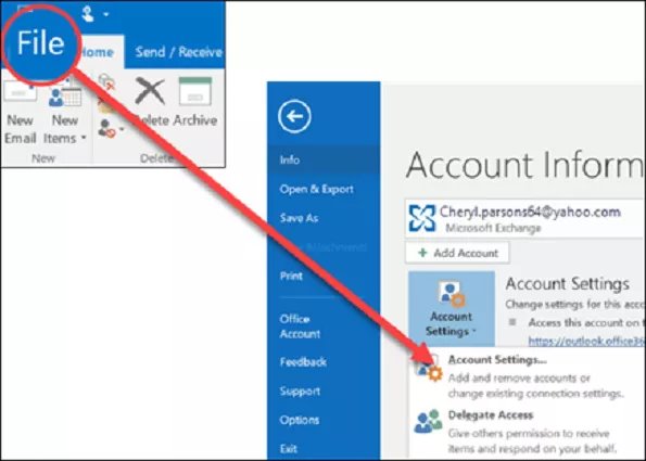 outlook account settings