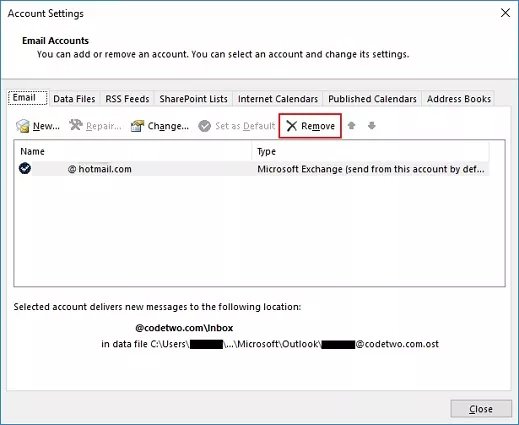 hotmail-konto entfernen in outlook
