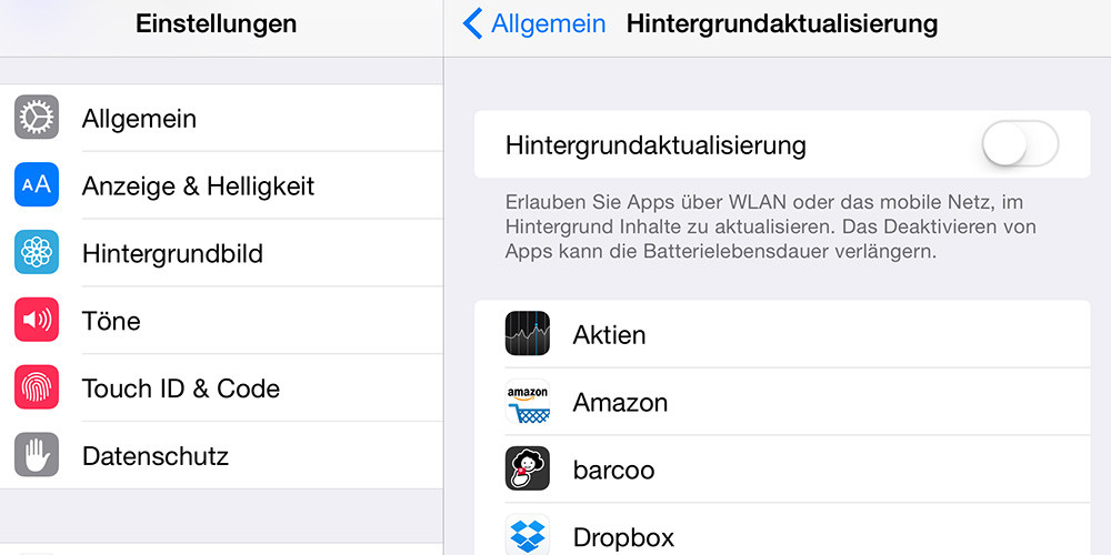iphone hintergrundaktualisierung