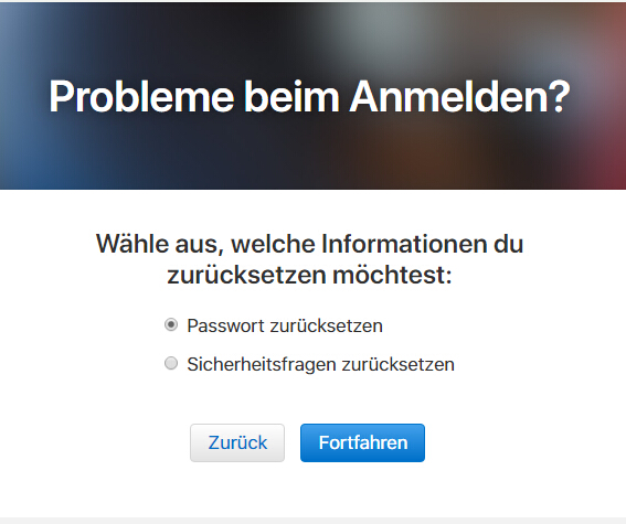 select passwort oder sihheisfragen