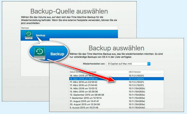 time maschine backup quelle auswählen