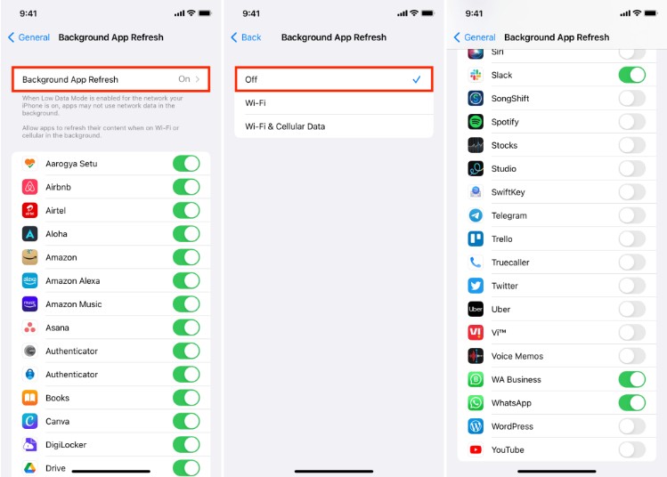 background app refresh