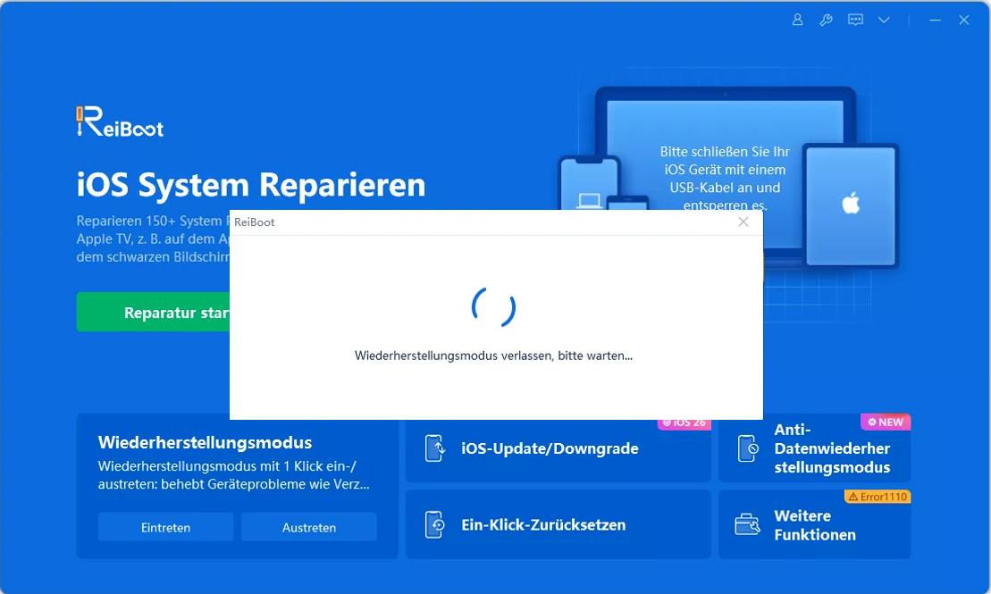 wiederherstellungsmodus beenden