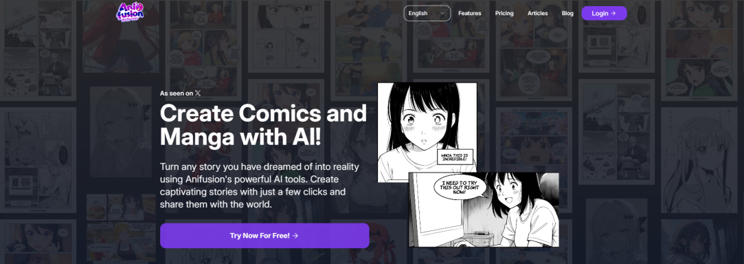 Anifusion KI Comic Generator für animierte Motion Comics
