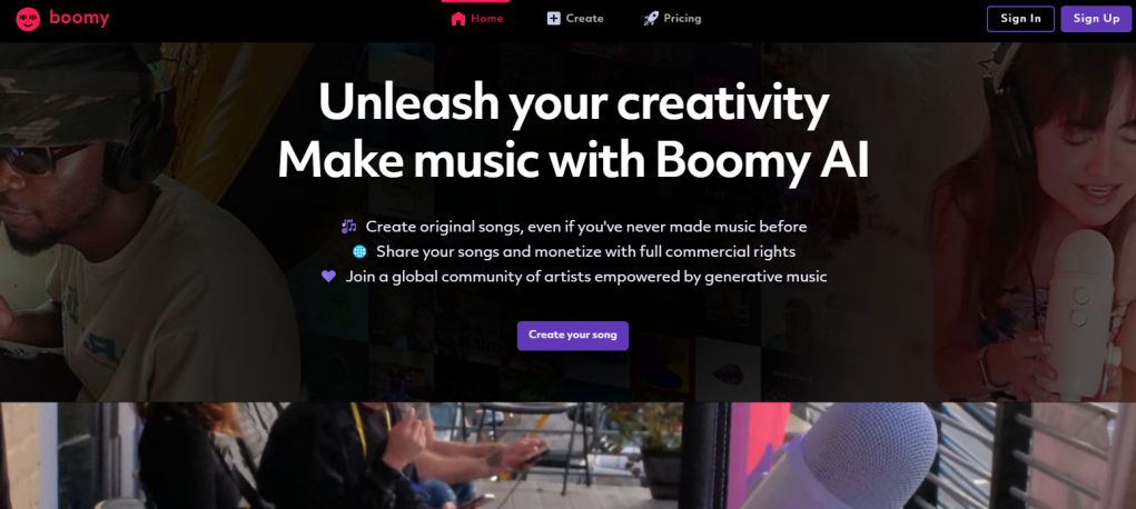 Boomy KI Musik erstellen für Social Media und Streaming