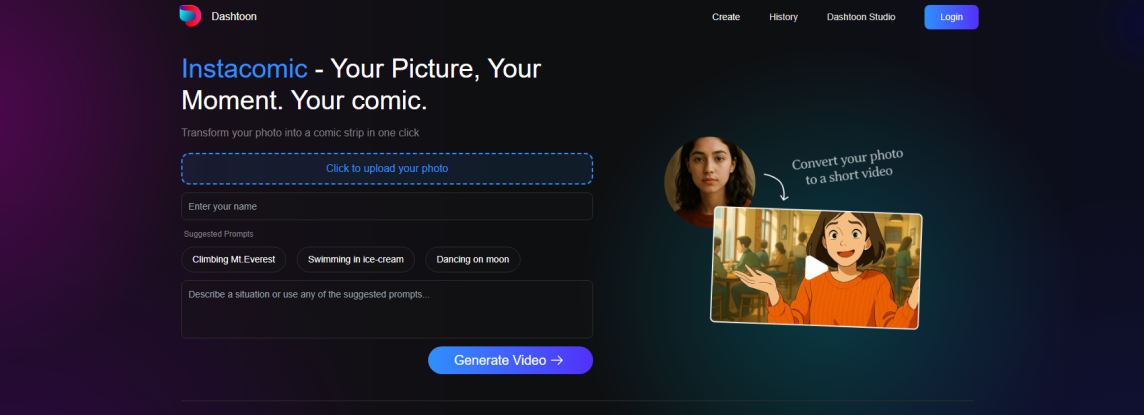 Dashtoon KI Comic Generator für Webtoons und Storyboard Comics