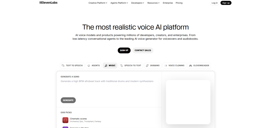 ElevenLabs KI Musik erstellen und Voice Audio generieren