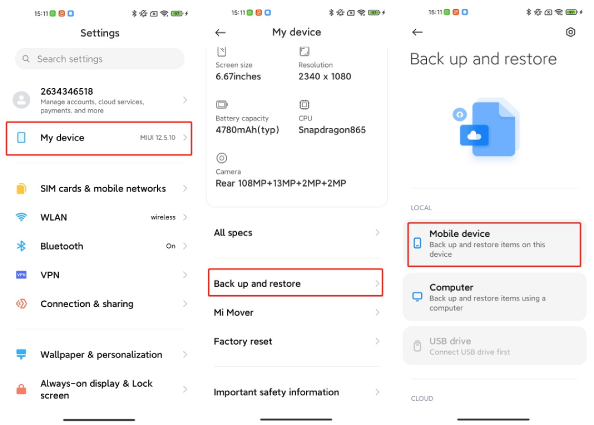 restore deleted data from mi cloud - 1