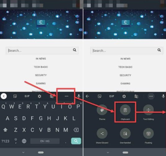 recover clipboard history on gboard