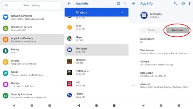 not getting texts from one person