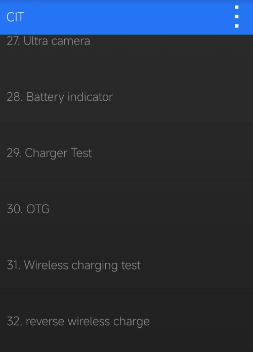 Xiaomi CIT Menü