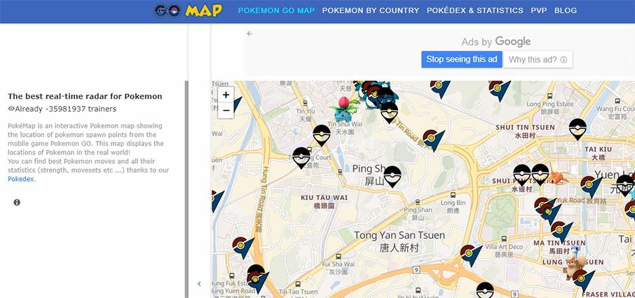 pokemon go maps