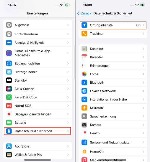 iphone ortungsdienste